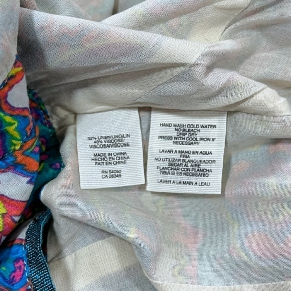 Rachel Roy Paisley Print Tie Back Cutout Linen Fit and Flare Dress sz 4 - Picture 3 of 15